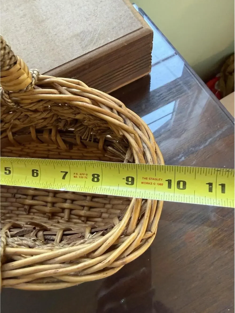 Handmade Small Oval Woven Basket, country, cottagecore, granny core